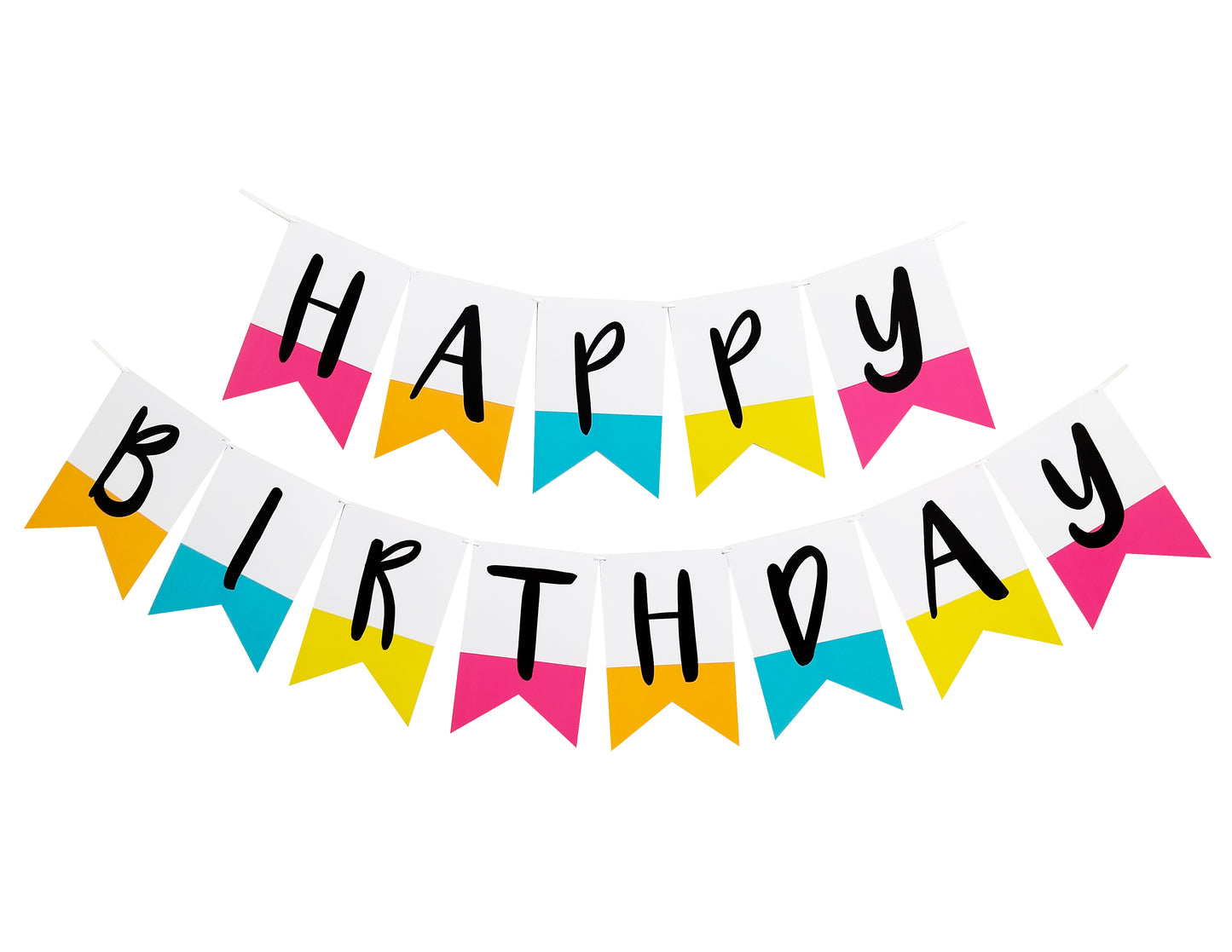 Banderín Happy Birthday Bicolor