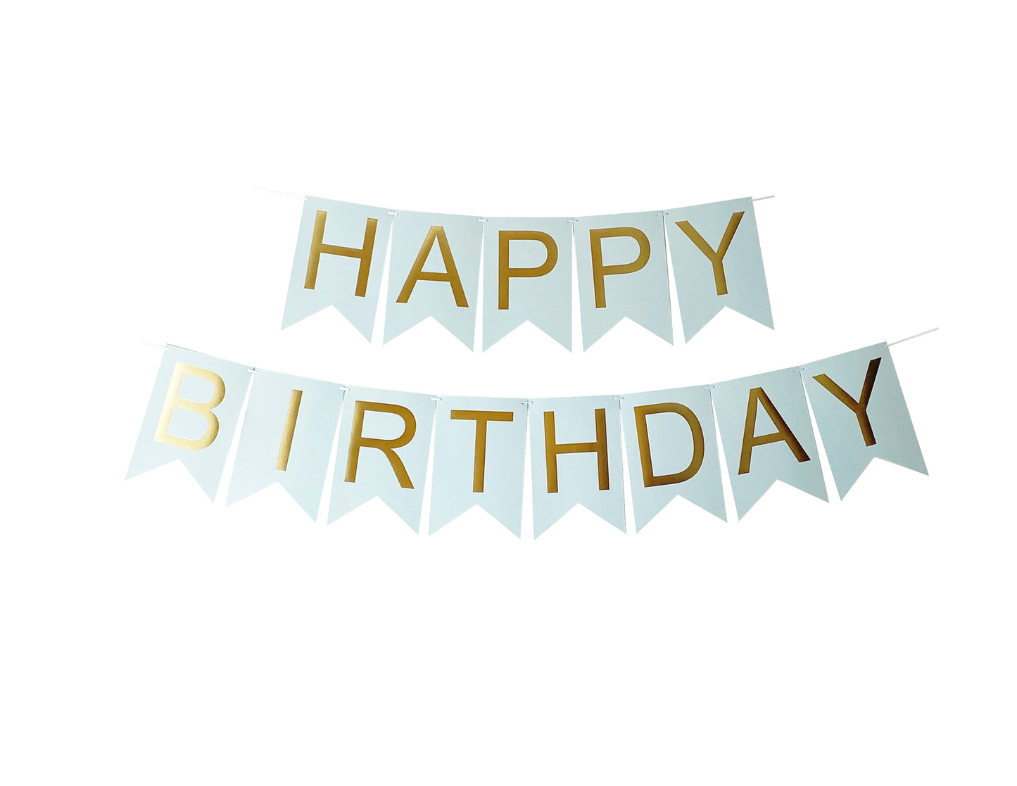 Banderín Happy Birthday Menta con Dorado Foil