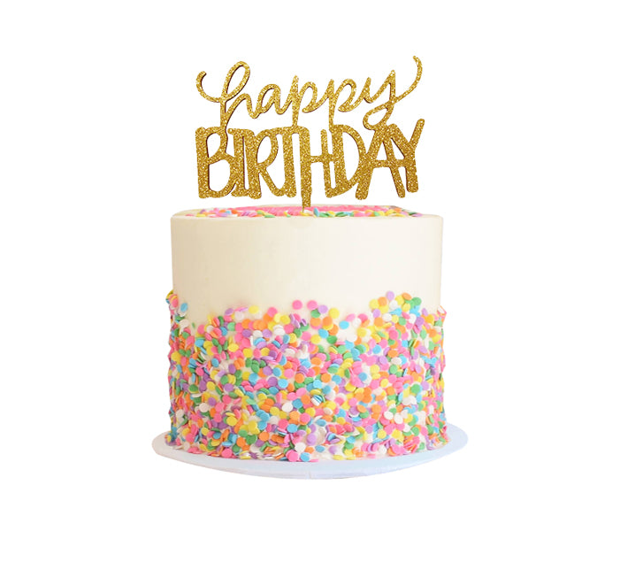 Letrero para pastel “Happy Birthday” Glitter