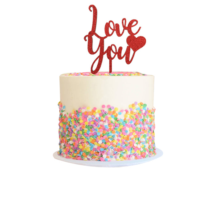 Letrero para pastel “Love You"