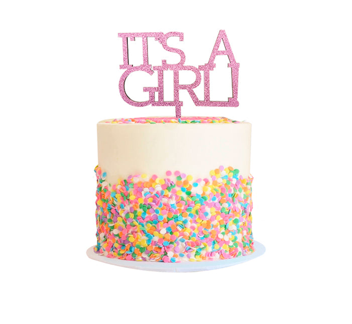 Letrero para pastel “It's a Girl" Glitter