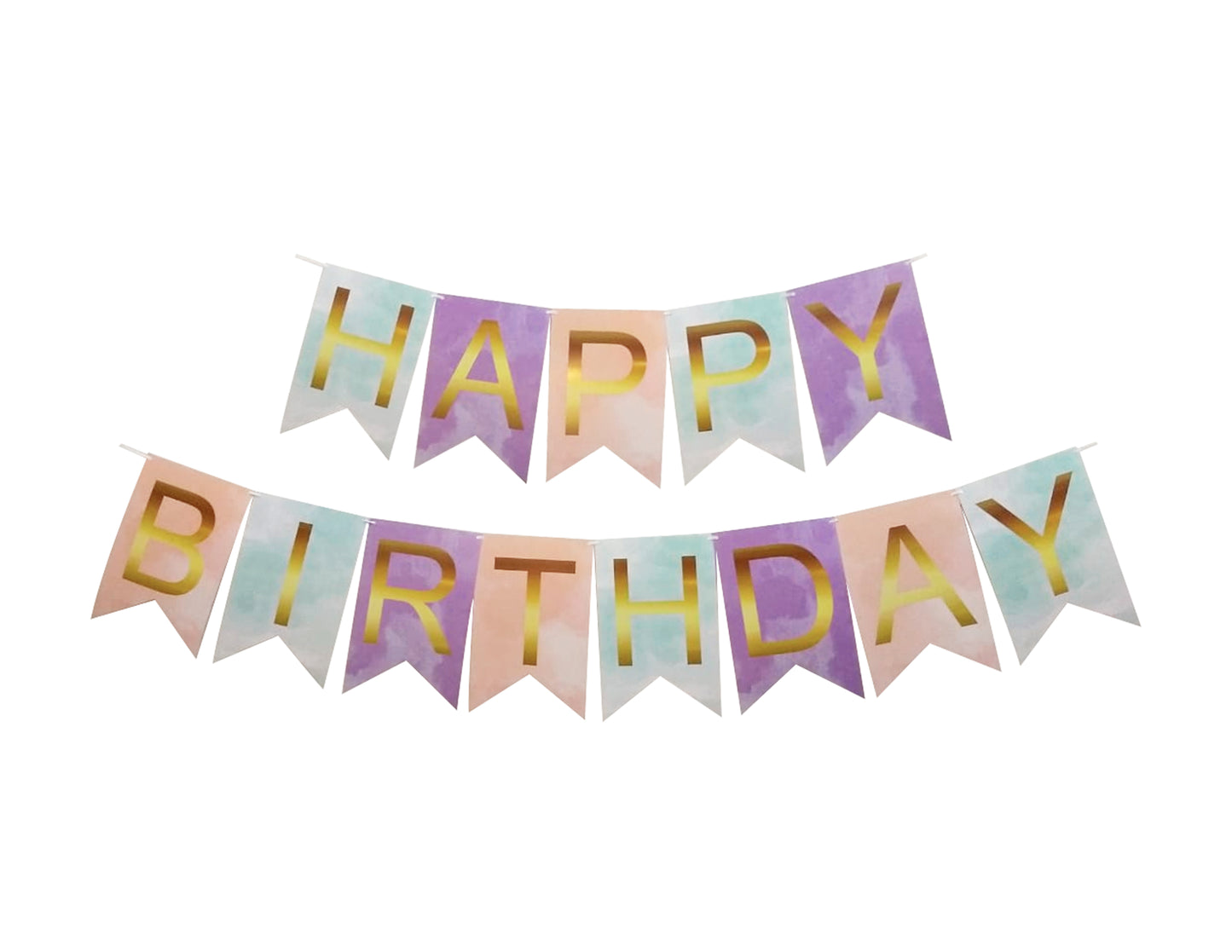 Banderín Happy Birthday Acuarela