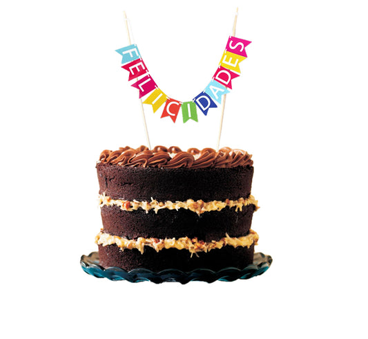 Letrero para pastel Felicidades Multicolor