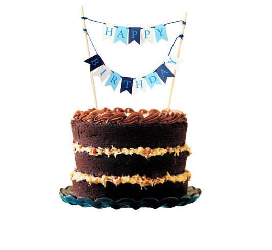 Letrero para pastel Happy Birthday Azules