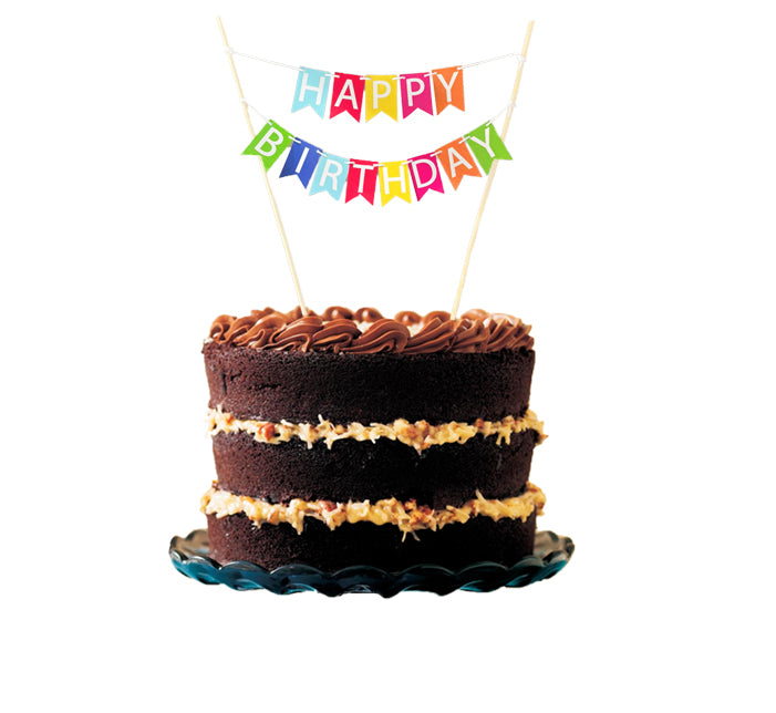 Letrero para pastel Happy Birthday Multicolor