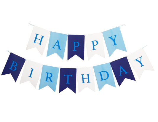 Banderín Happy Birthday Azules