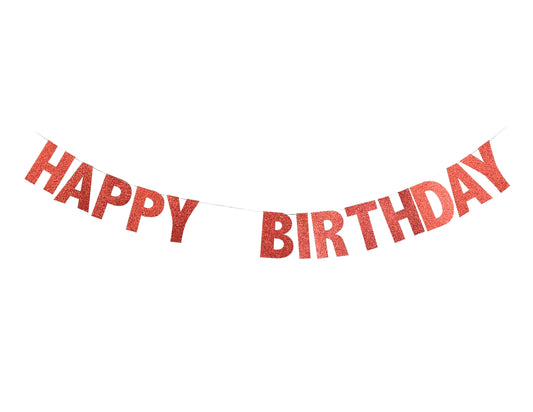 Banderín "Happy Birthday" Glitter