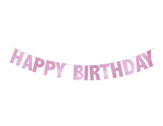 Banderín "Happy Birthday" Glitter