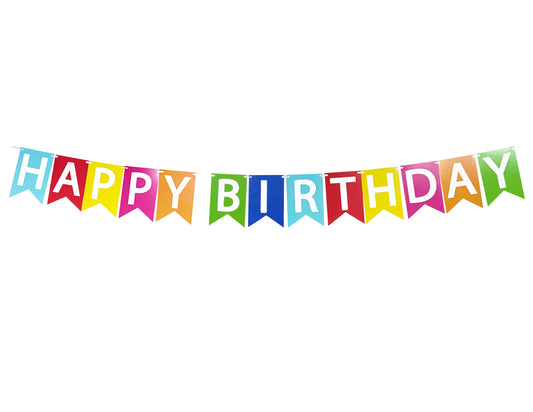 Mini Banderín Happy Birthday Multicolor