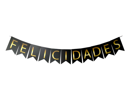 Banderín Felicidades Negro